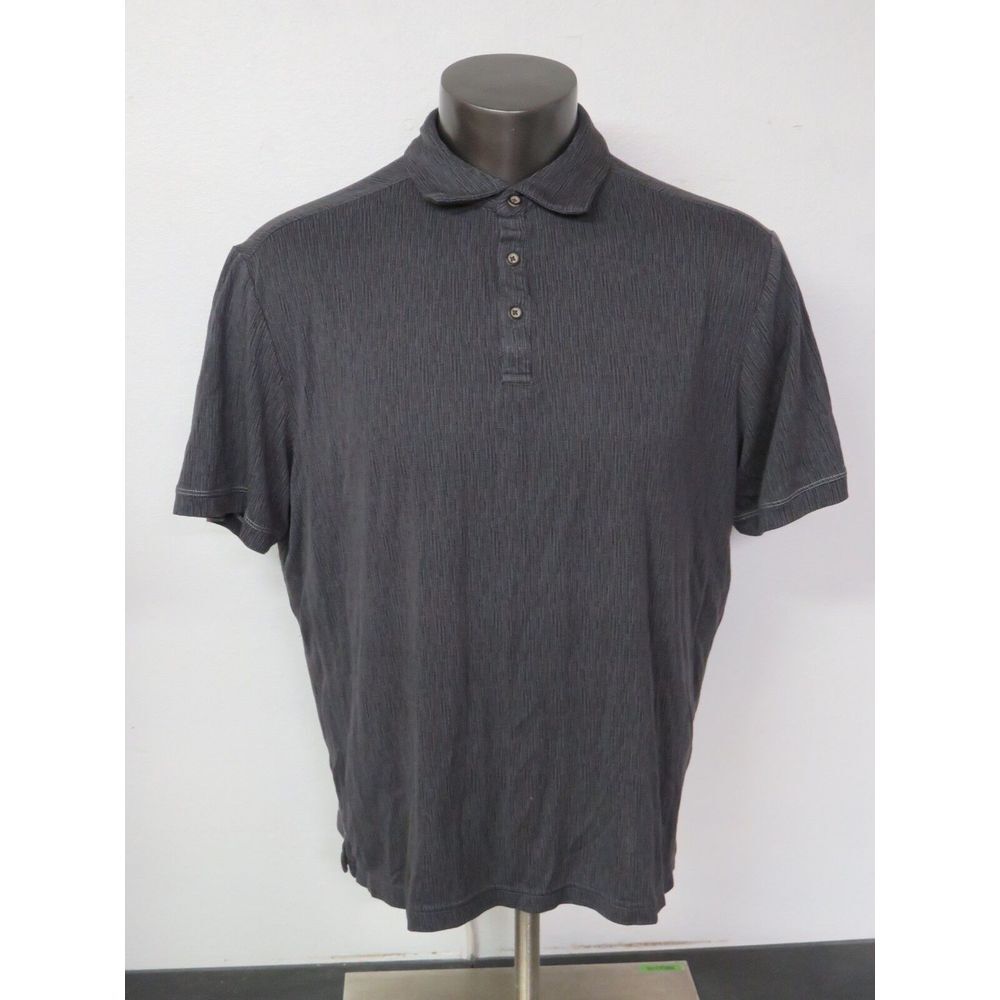 Nat Nast Gray Polo‎ Shirt Size Large L Modal Polyester Blend Short Sleeve